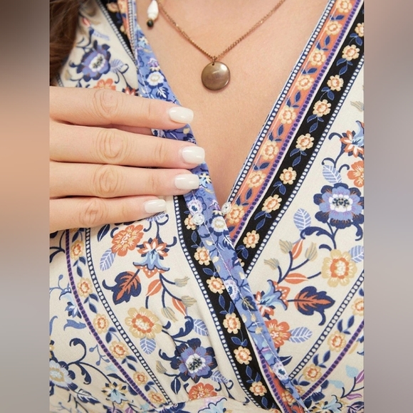 Floral, Boho Style, Empire Waist Dress, With Pockets, Size 18-20/2X - Picture 5 of 7